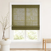 Custom Ivy Olive Green Woven Bamboo Shades - Standard - Olive Green SLJU-22