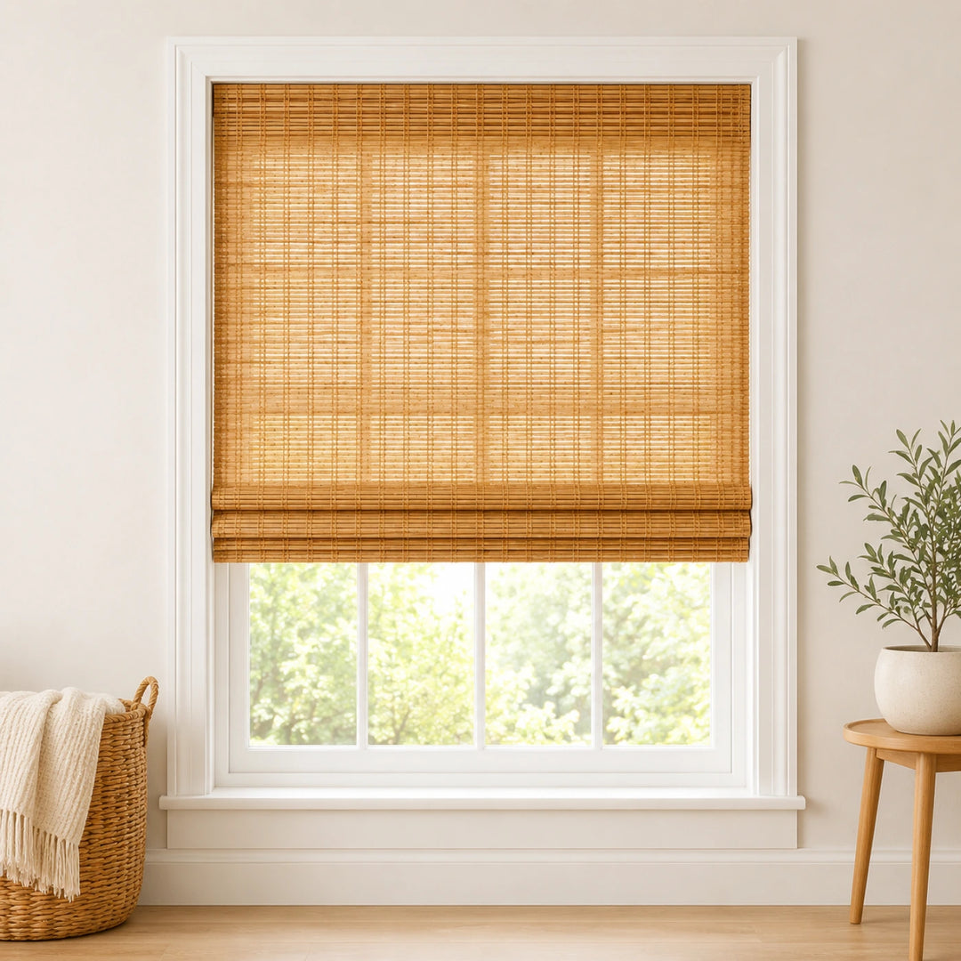 Custom Ivy Amber Top Down Bottom Up Bamboo Shades - Top Down Bottom Up - Amber DXP-03