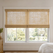 Custom Natural 2 Shades on 1 Headrail Bamboo Shades - 2 Shades on 1 Headrail - 2 Shades on 1 Headrail NU-01