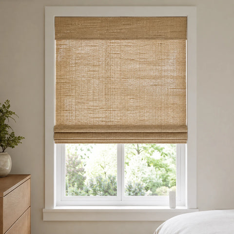 Custom Natural Motorized Bamboo Shades and Blinds - motorized woven bamboo shade