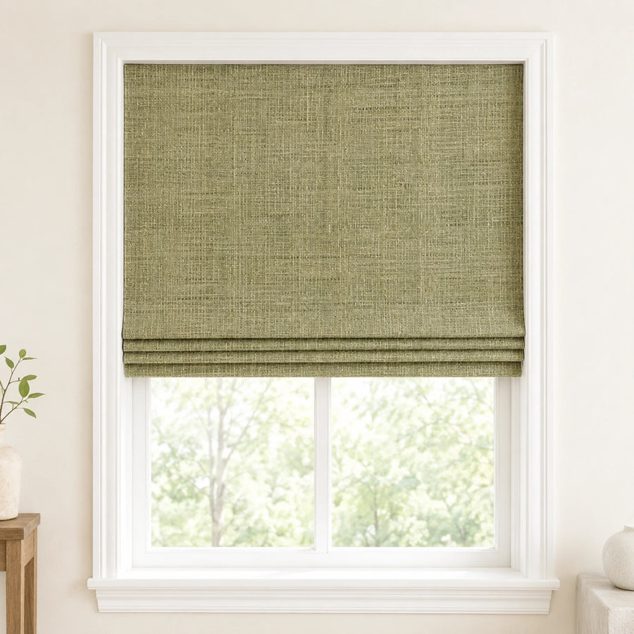 Custom Natural Enchanted Meadow Woven Bamboo Shades - Standard - Enchanted Meadow NU-06