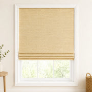 Custom Natural Oatmeal Yellow Woven Bamboo Shades - Standard - Oatmeal Yellow NU-01