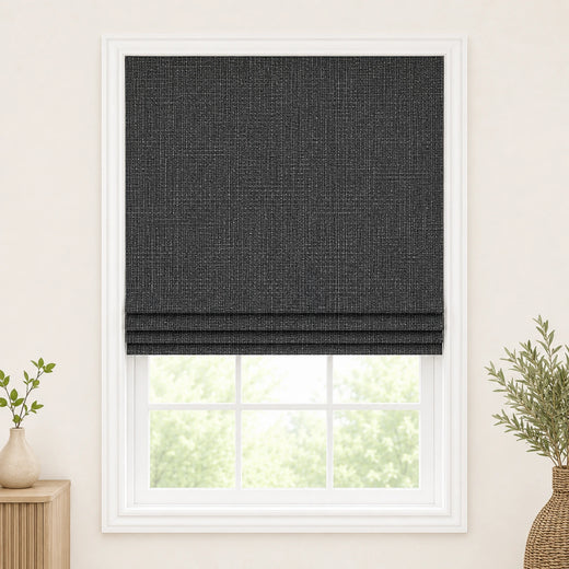 Custom Natural Black Gray Top Down Bottom Up Bamboo Shades - Top Down Bottom Up - Black Gray NU-04