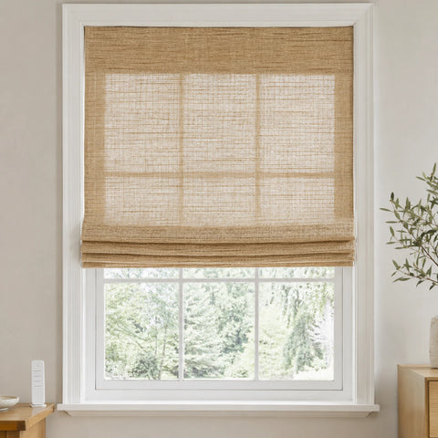 Custom Nomi Motorized Bamboo Shades and Blinds - motorized woven bamboo shade