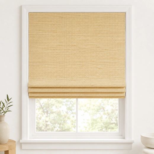 Custom Nomi Butter Woven Bamboo Shades - Standard - Butter NA0705