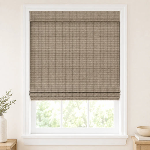 Custom Nomi Cobblestone Woven Bamboo Shades - Standard - Cobblestone NA5302