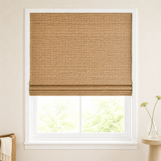 Custom Nomi Light Brown Woven Bamboo Shades - Standard - Light Brown NA0812