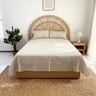 100% Linen Quilted Bedspread Solid - Fredesigner