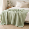 100% Cotton Breathable Muslin Throw for Bed - Light Green browser generated product photo