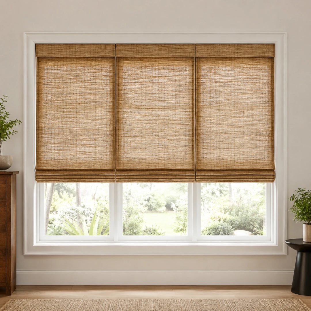 Custom Ramie 3 Shades on 1 Headrail Bamboo Shades - 3 Shades on 1 Headrail - 3 Shades on 1 Headrail D15-04