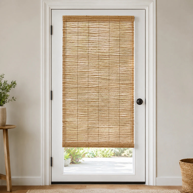 Custom Ramie Reed French Door Bamboo Shades - Reed - French Door RS408-1