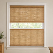 Custom Ramie Reed Top Down Bottom Up Alum. Headrail Bamboo Shades