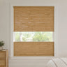 Custom Ramie Reed Top Down Bottom Up Wooden Headrail Bamboo Shades