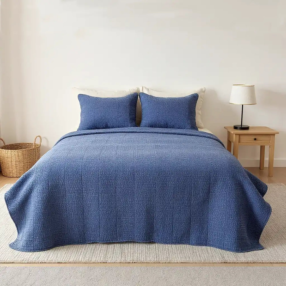 Soft Quilt Bedding Set Mineral Blue - Fredesigner