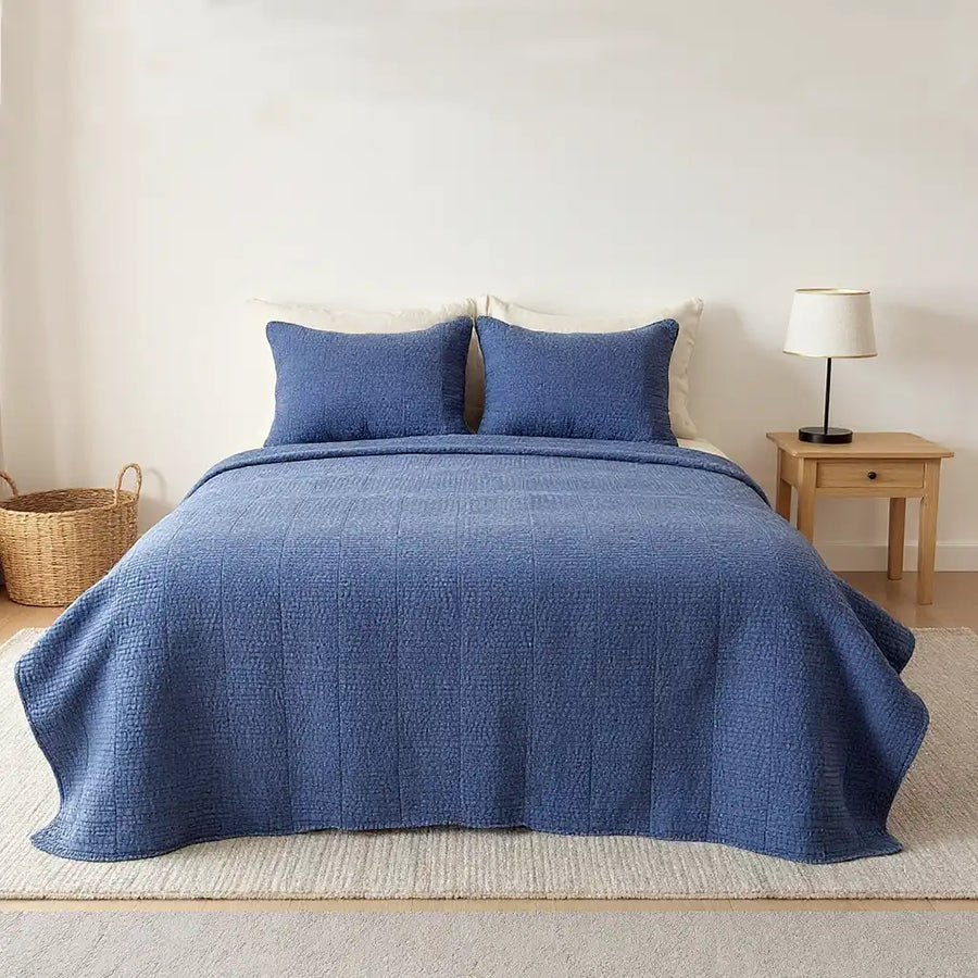 Soft Quilt Bedding Set Mineral Blue - Fredesigner
