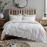 3-Pieces 100% Linen White Solid Duvet Cover Set - Fredesigner