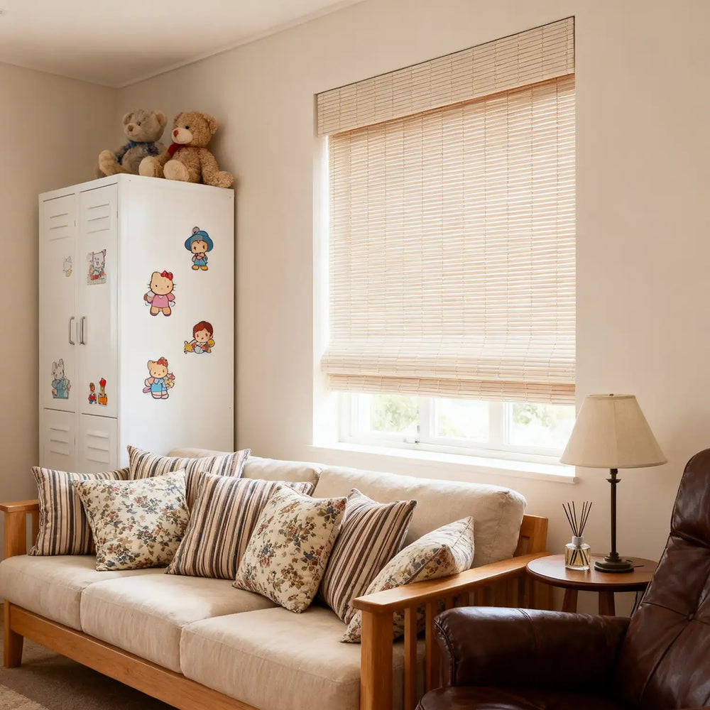 Room Darkening Roll Up Bamboo Blinds