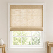 Custom Ramie Almond Woven Bamboo Shades - Standard - Almond E427