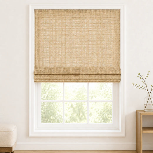 Custom Ramie Coconut Woven Bamboo Shades - Standard - Coconut JU-04