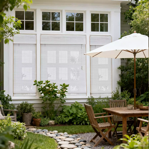 Blackout Cordless Blinds Bamboo Roman Shades