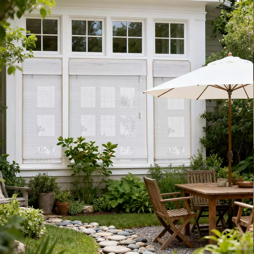 Blackout Cordless Blinds Bamboo Roman Shades