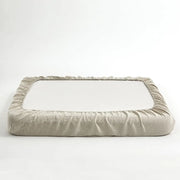 100% Linen Beige Solid Fitted Sheet Sets - Fredesigner