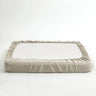 100% Linen Beige Solid Fitted Sheet Sets - Fredesigner