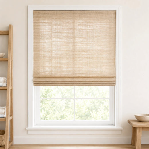 Custom Ramie Almond Top Down Bottom Up Bamboo Shades - Top Down Bottom Up - Almond E427