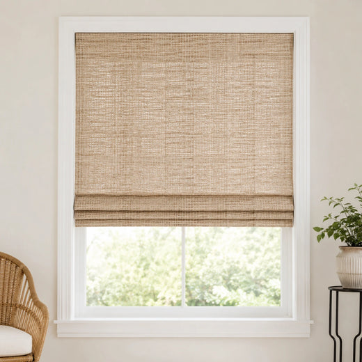 Custom Ramie Beige Top Down Bottom Up Bamboo Shades - Top Down Bottom Up - Beige 390