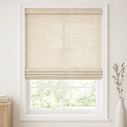 Custom Ramie Beige White Top Down Bottom Up Bamboo Shades - Top Down Bottom Up - Beige White 390-02