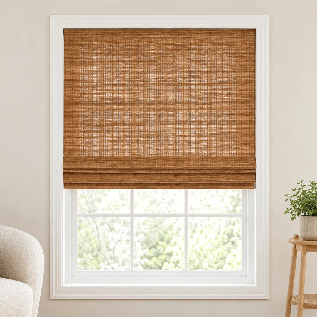 Custom Ramie Cinnamon Top Down Bottom Up Bamboo Shades - Top Down Bottom Up - Cinnamon 0833N