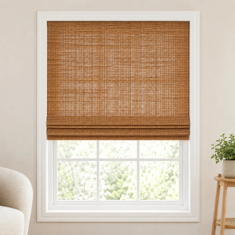 Custom Ramie Cinnamon Top Down Bottom Up Bamboo Shades - Top Down Bottom Up - Cinnamon 0833N