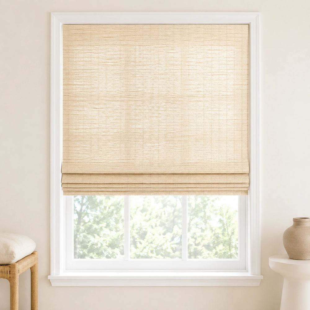 Custom Ramie Cream Top Down Bottom Up Bamboo Shades - Top Down Bottom Up - Cream D13-02