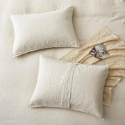 3-Pieces 100% Linen Beige Solid Duvet Cover Set - Fredesigner