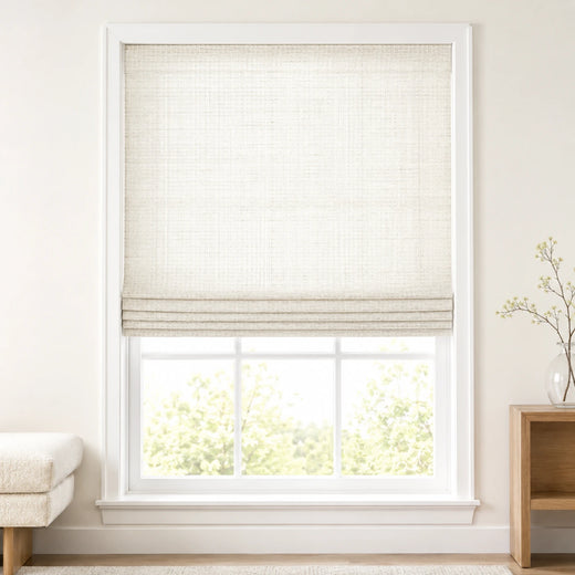 Custom Ramie Marble White Top Down Bottom Up Bamboo Shades - Top Down Bottom Up - Marble White DMC02-01