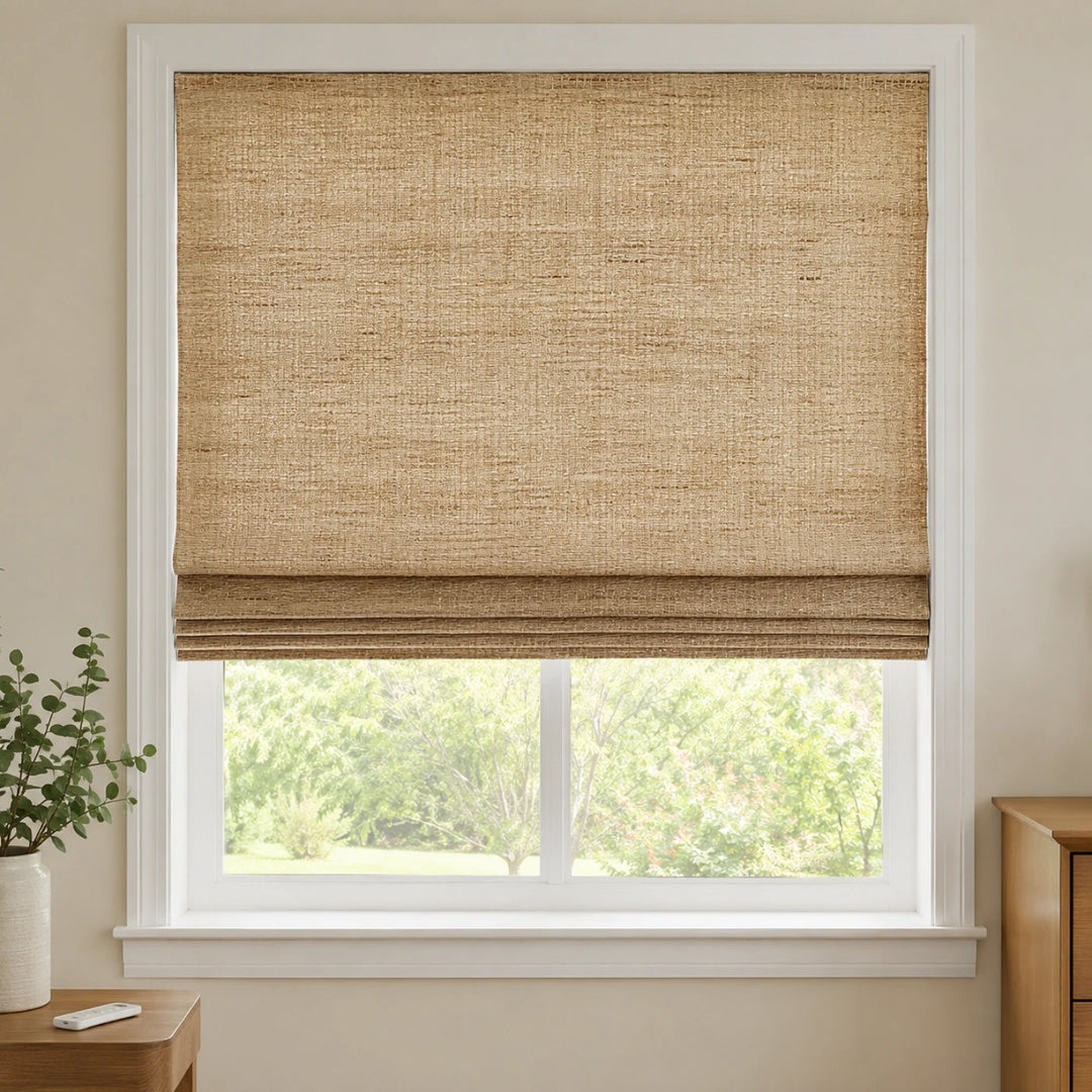 Custom Willow Motorized Bamboo Shades and Blinds - motorized woven bamboo shade