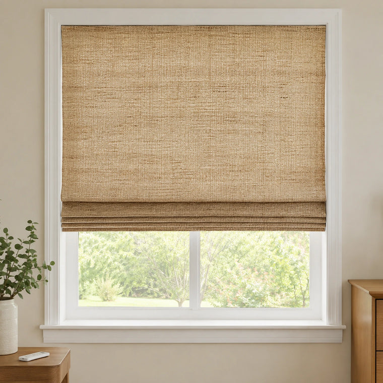 Custom Willow Motorized Bamboo Shades and Blinds - motorized woven bamboo shade