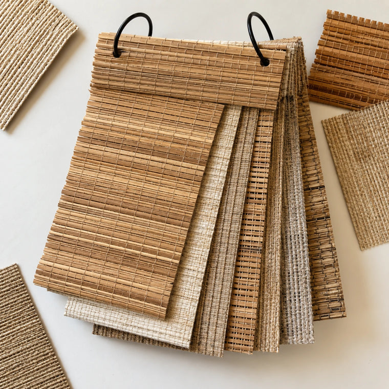 Willow Bamboo Shade Sample Book - material and color swatches