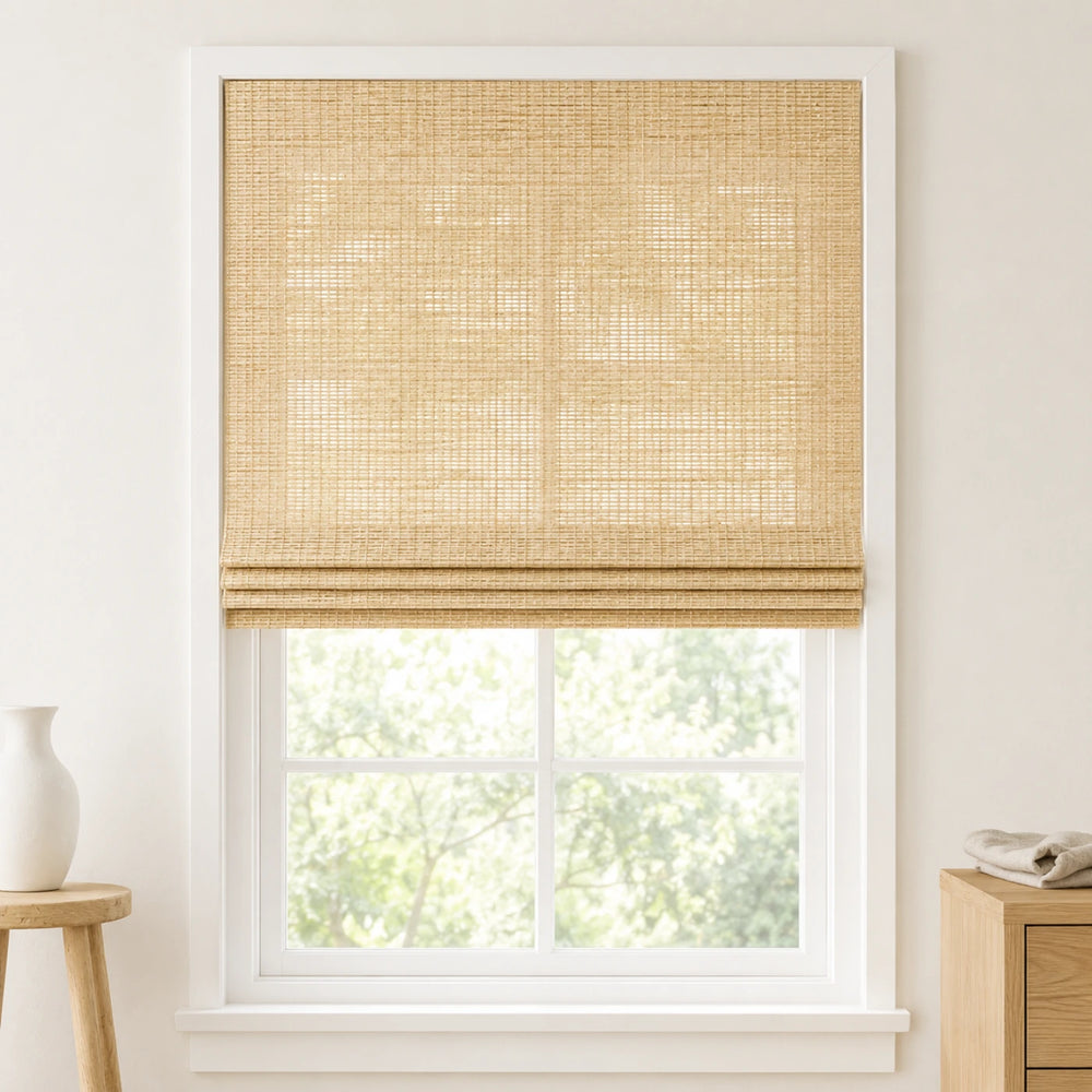 Custom Willow Buff Woven Bamboo Shades - Standard - Buff W07-11