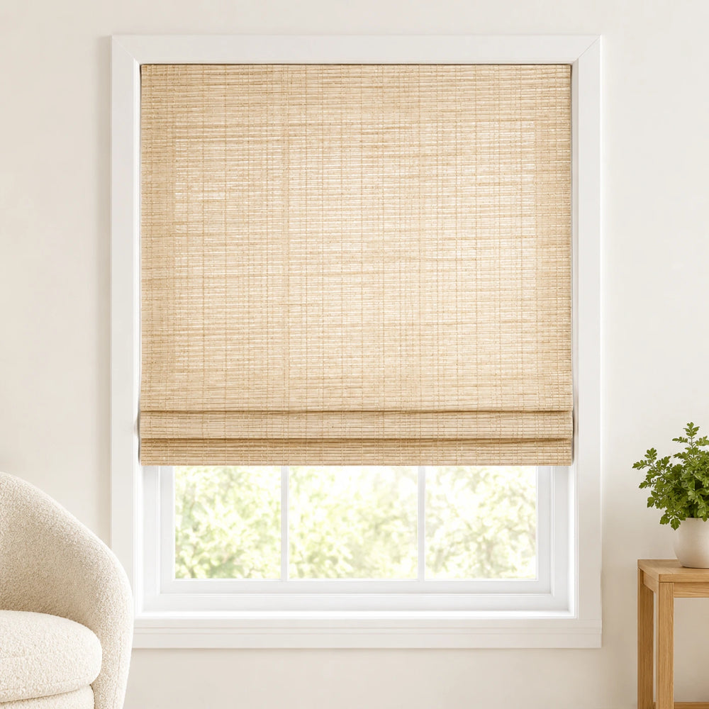 Custom Willow Cream Woven Bamboo Shades - Standard - Cream W07-7