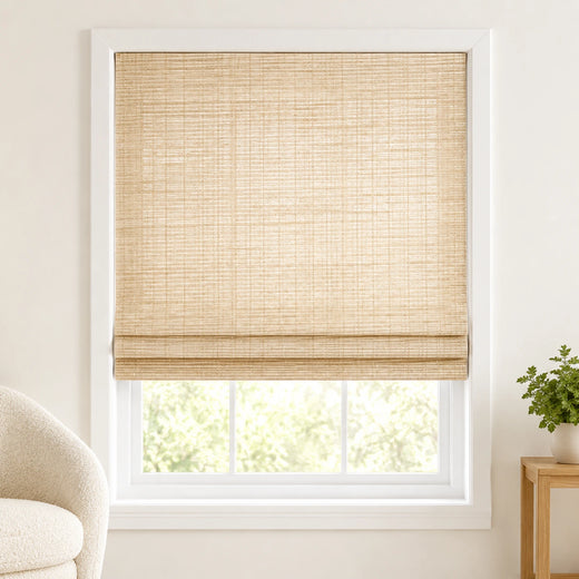 Custom Willow Cream Woven Bamboo Shades - Standard - Cream W07-7