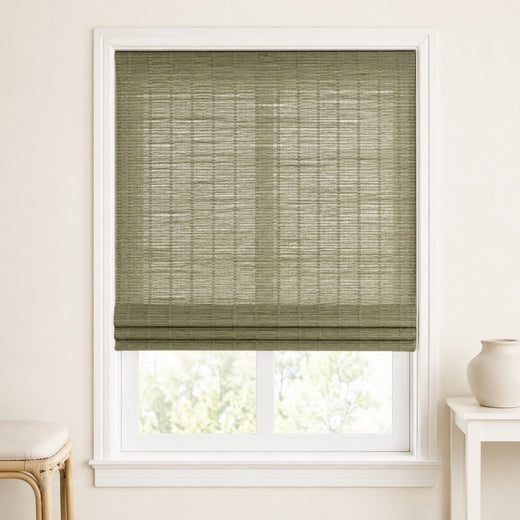 Custom Willow Gray Green Woven Bamboo Shades - Standard - Gray Green W07-2