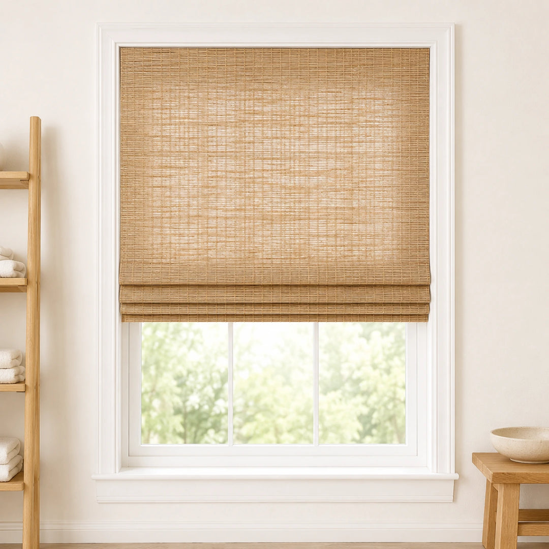 Custom Willow Light Brown Woven Bamboo Shades - Standard - Light Brown W07-6