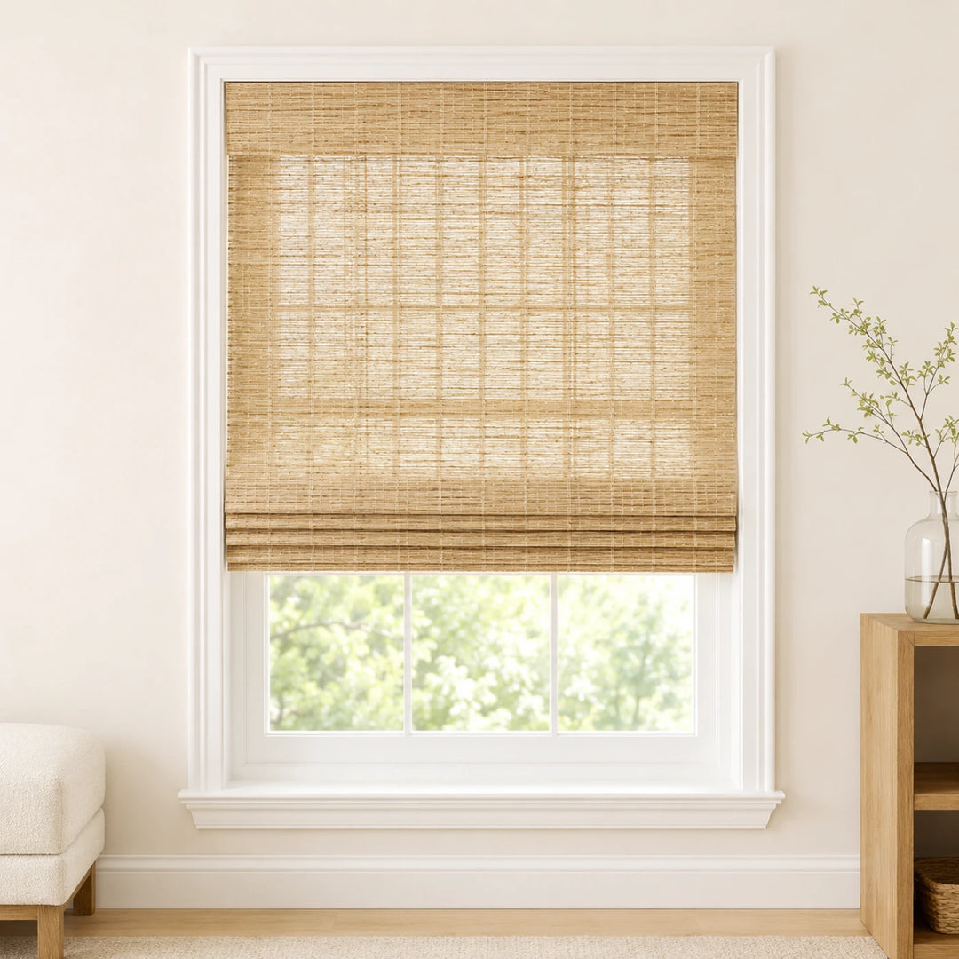 Custom Willow Oat Woven Bamboo Shades - Standard - Oat W07-8