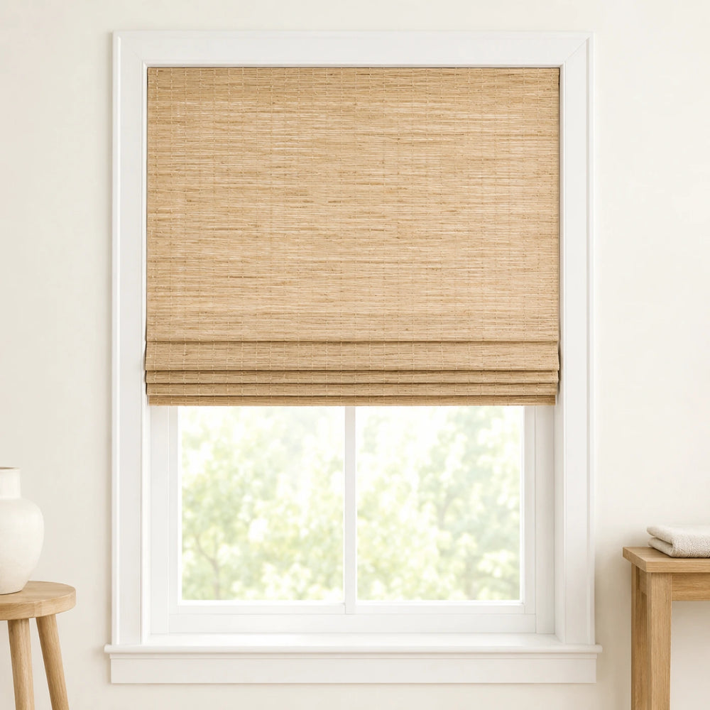 Custom Willow Sand Woven Bamboo Shades - Standard - Sand W07-10