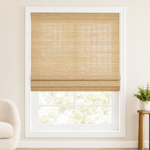 Custom Willow Straw Woven Bamboo Shades - Standard - Straw W07-3