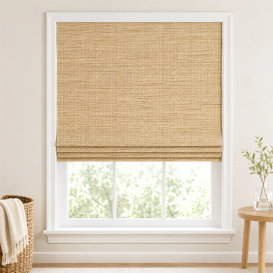 Custom Willow Wheat Woven Bamboo Shades - Standard - Wheat W07-1