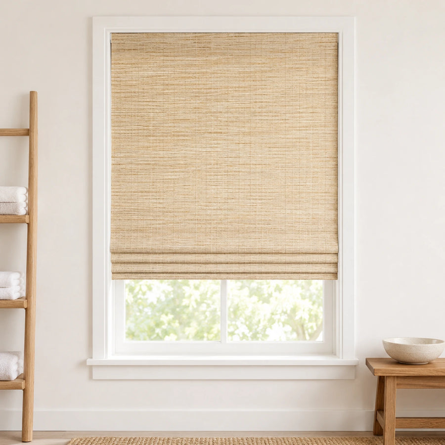 Custom Willow Cream Top Down Bottom Up Bamboo Shades - Top Down Bottom Up - Cream W07-7
