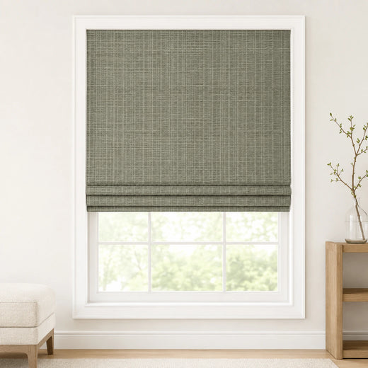 Custom Willow Gray Green Top Down Bottom Up Bamboo Shades - Top Down Bottom Up - Gray Green W07-2