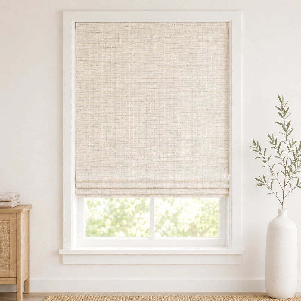 Custom Willow Marble White Top Down Bottom Up Bamboo Shades - Top Down Bottom Up - Marble White W07-9